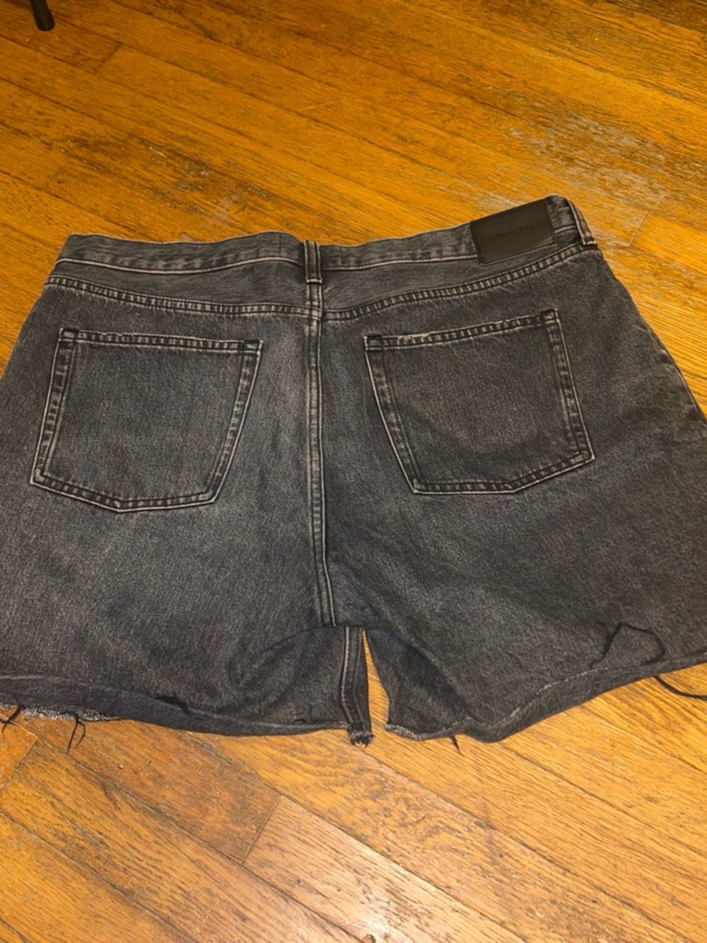 Everlane Black Washed Denim Cutoff Shorts - Picture 4 of 5